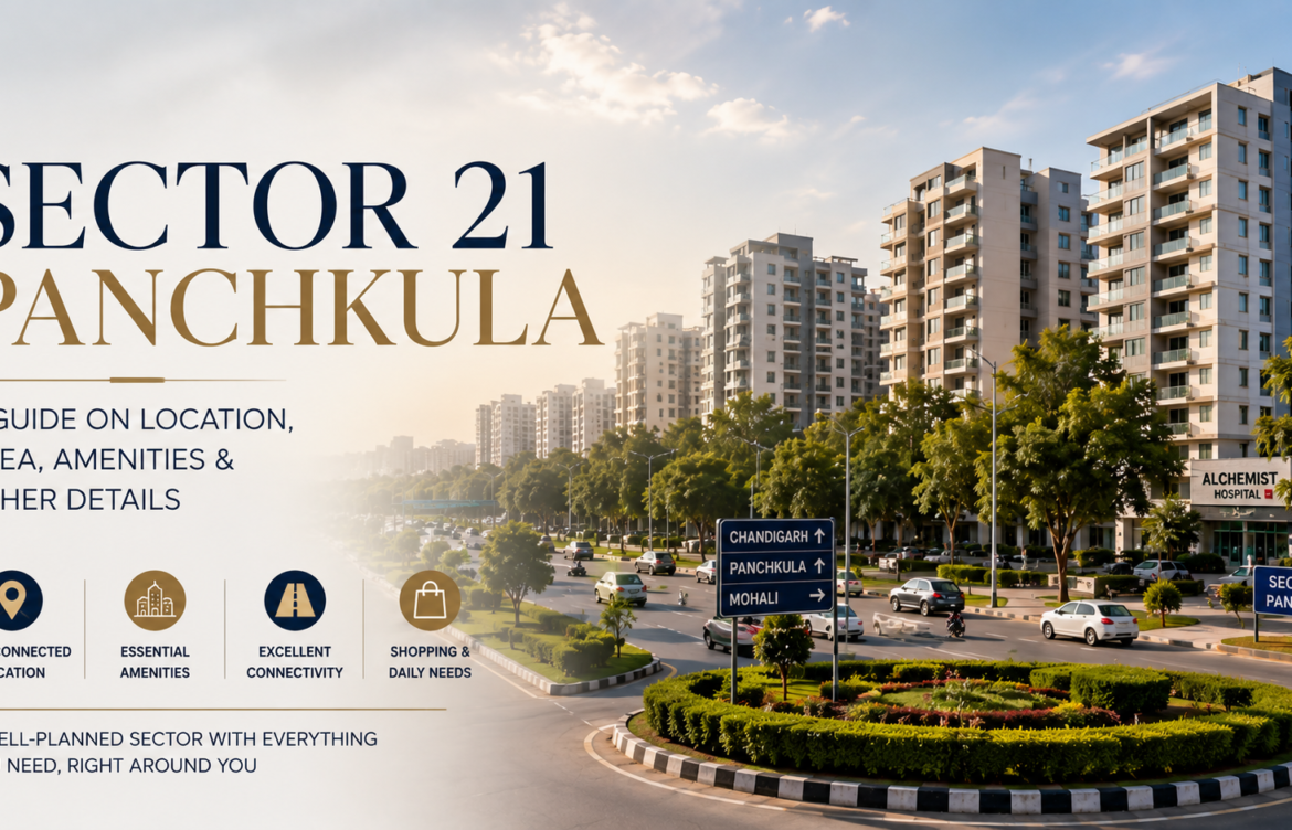 Sector 21 Panchkula showing its location, market, amenities, roads and residential area